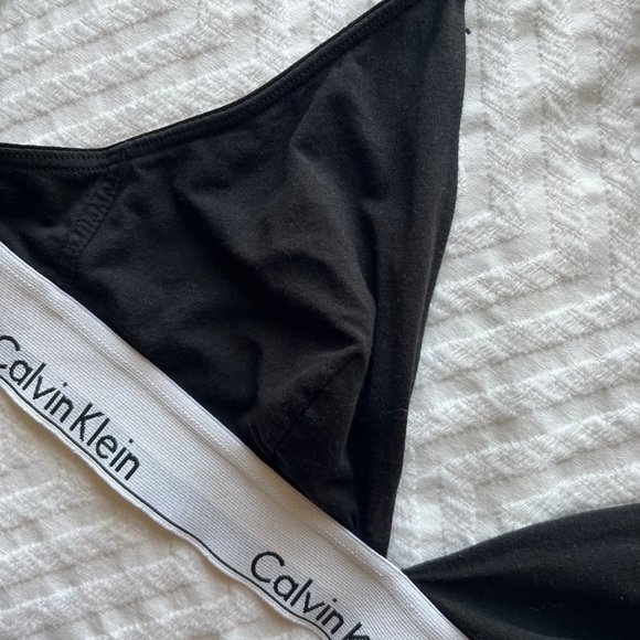Calvin Klein Cotton Bralette BUNDLE | Gray and Black | Womens Size M - Picture 6 of 8